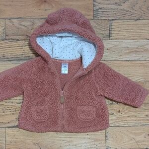 4/$20 GUC Cozy Pink Baby Sherpa Jacket 3M *P15